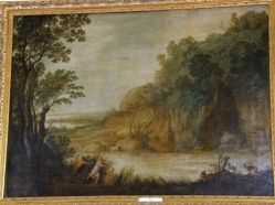 Пауль Бриль (1553/54–1626).  Речной пейзаж с Паном и Сирингой (копия). Холст, масло.