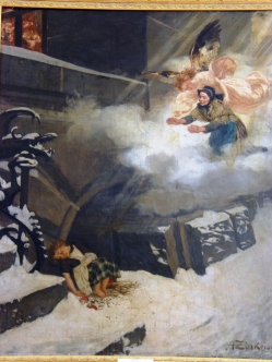 Август Цинкайзен (1856 – 1912). «Девочка со спичками». Холст, масло.