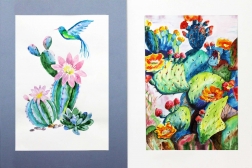Выставка детского рисунка «Мои любимые животные» и «Цветущие кактусы»