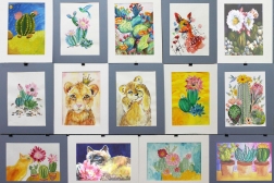 Выставка детского рисунка «Мои любимые животные» и «Цветущие кактусы»