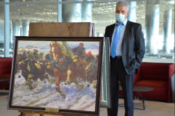 Открытие выставки репродукций Николая Самокиша в Международном аэропорту Симферополь
