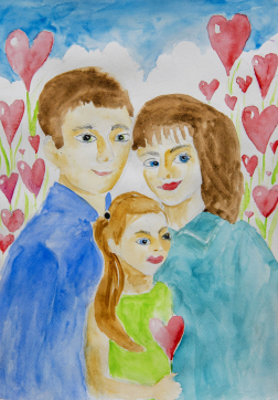 Виртуальная выставка детского рисунка ко Дню любви, семьи и верности